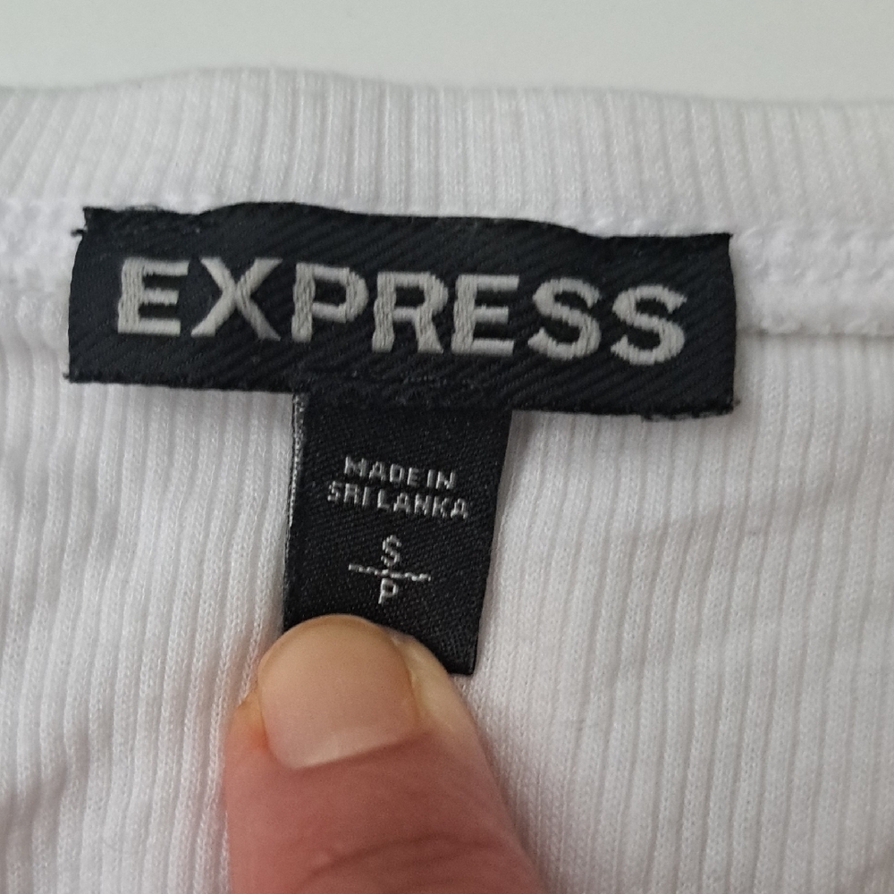 Express White Ribbed Top - Picture 2 of 8